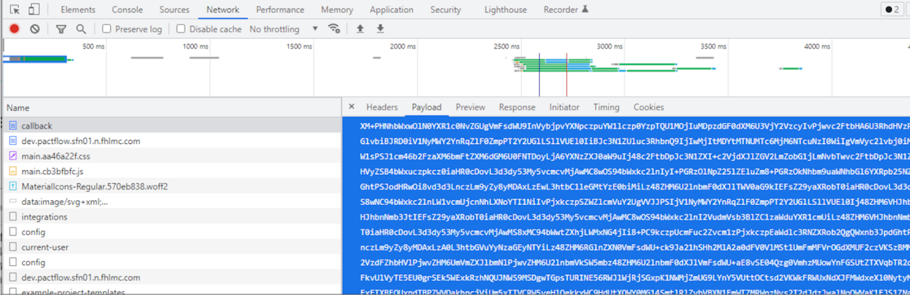 SSO callback in browser dev tools